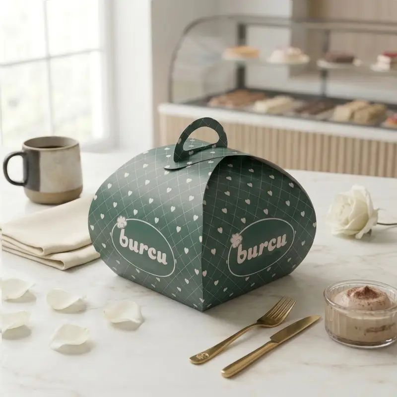 Saplı Bombe Tekli Pasta Kutusu