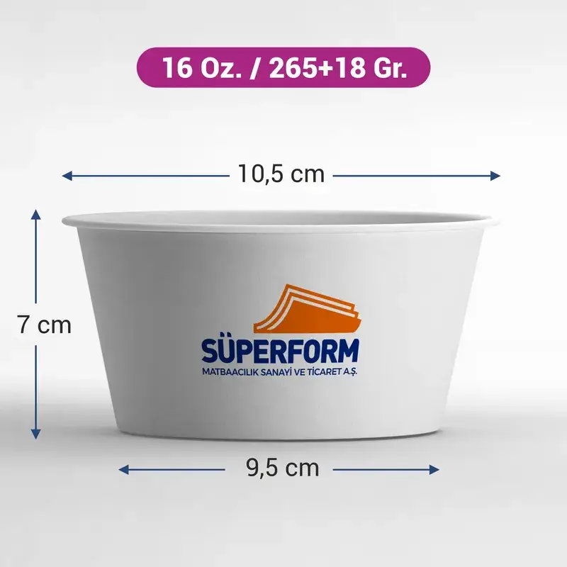 Karton Bardak – bardak ürünleri örneği, 16 oz bardak boyutu
