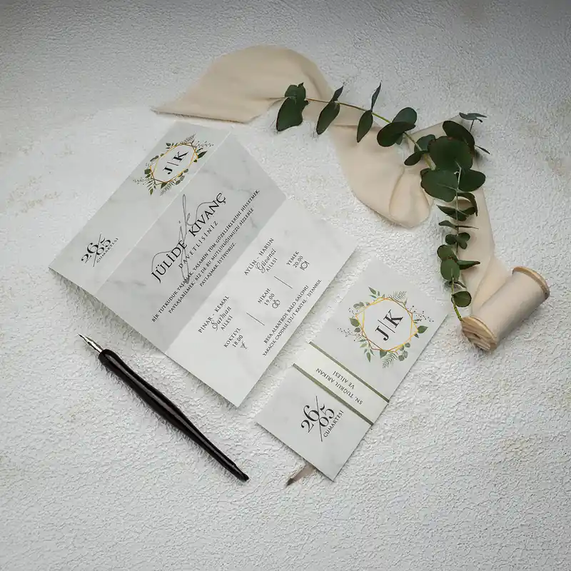 Ekonom 9209 şeffaf (vellum) bantlı kart, şeffaf-beyaz kart davetiye, ikinci görünüm