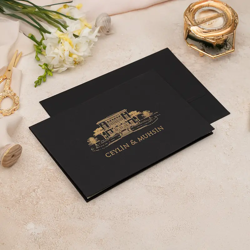 Luxury 5102 Zarflı davetiye, farklı açıdan detay görünümü