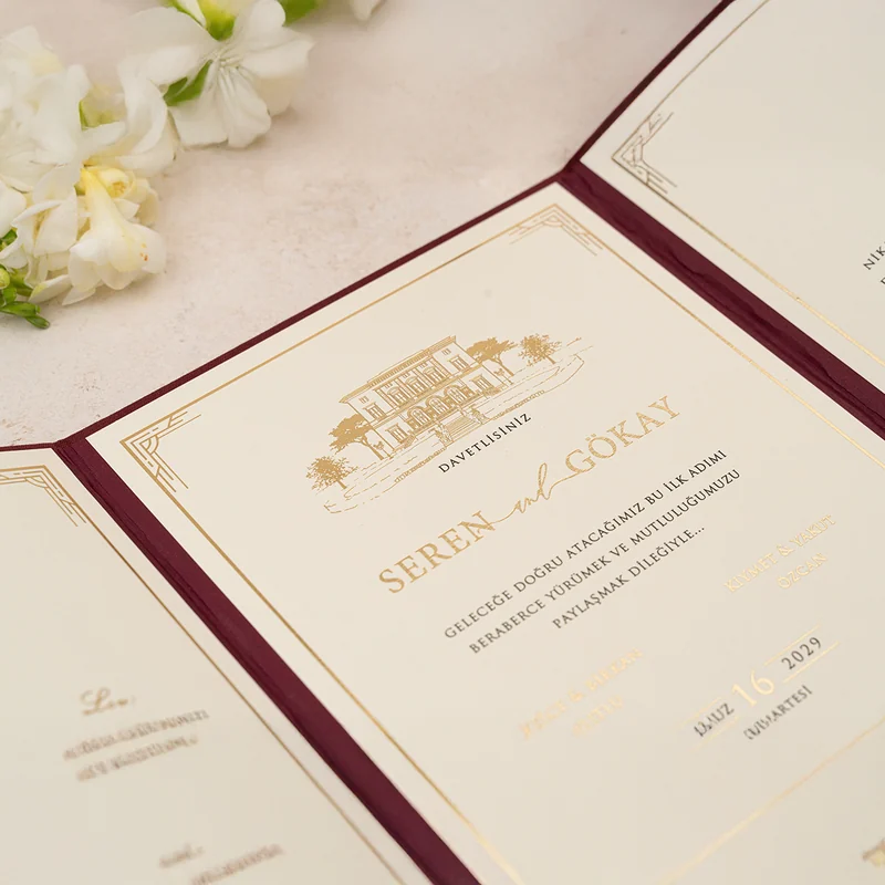 Luxury 5113 Jelatinli davetiye, farklı açıdan detay görünümü