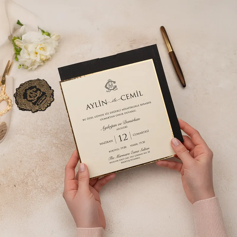 Luxury 5114 davetiye, farklı açıdan detay görünümü