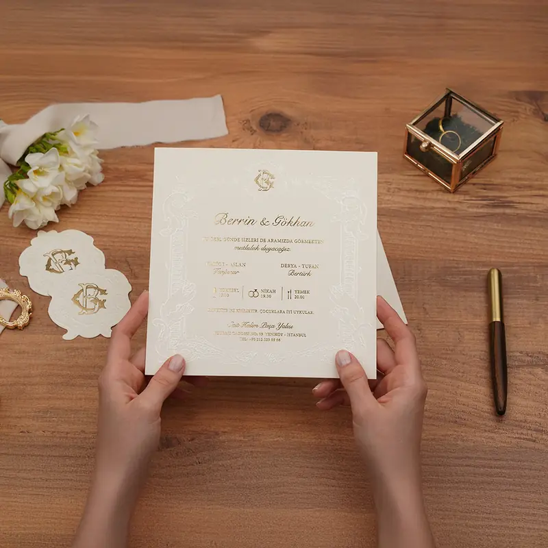 Luxury 5124 davetiye, farklı açıdan detay görünümü