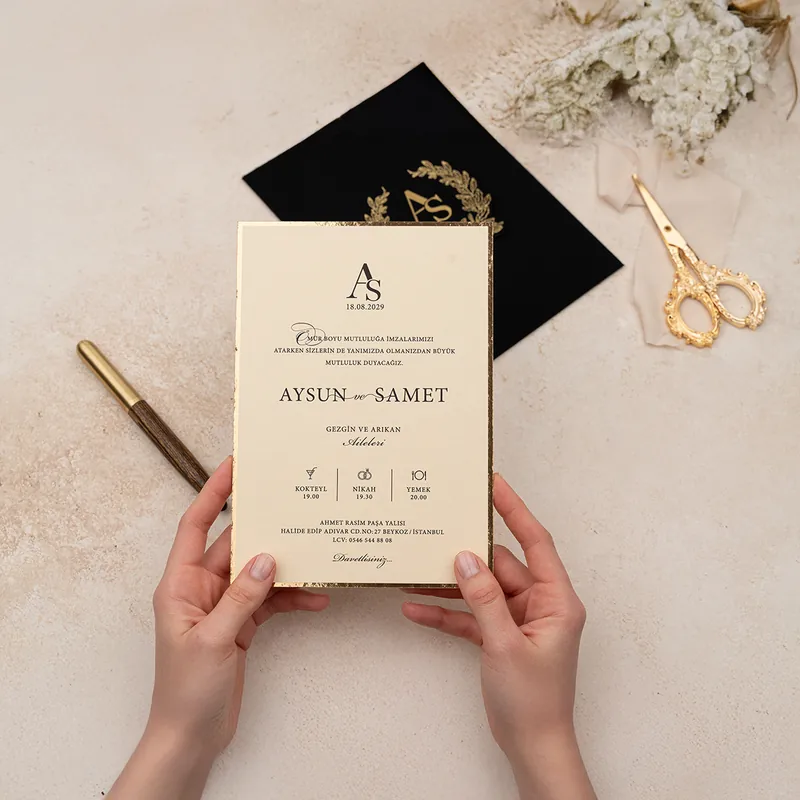 Luxury 5134 davetiye, farklı açıdan detay görünümü
