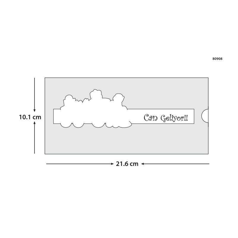 Sünnet 80908 davetiye ölçü şeması (21,6 x 10,1 cm)