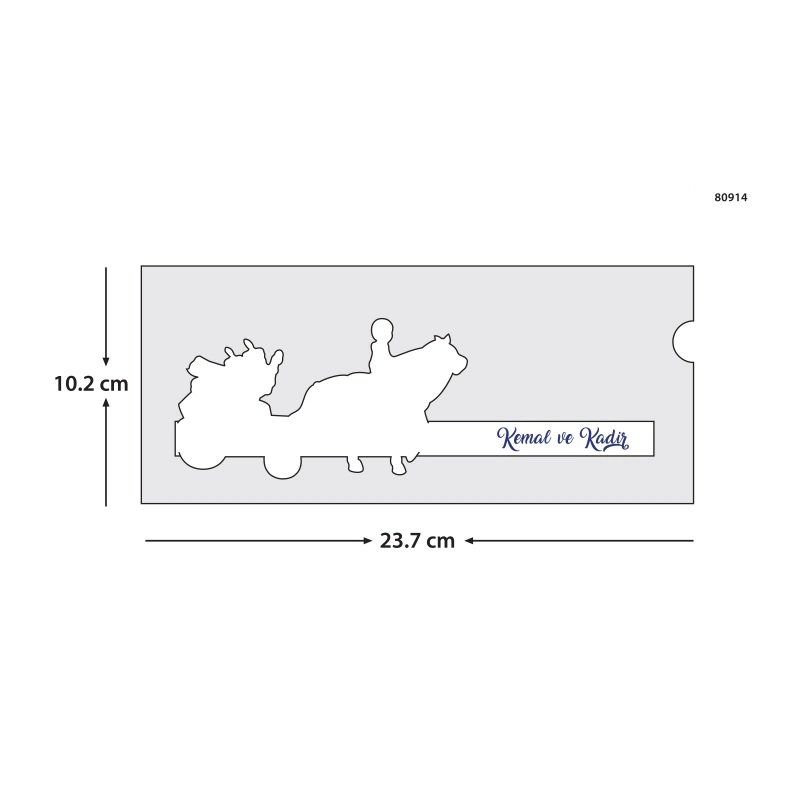 Sünnet 80914 davetiye ölçü şeması (23,7 x 10,2 cm)