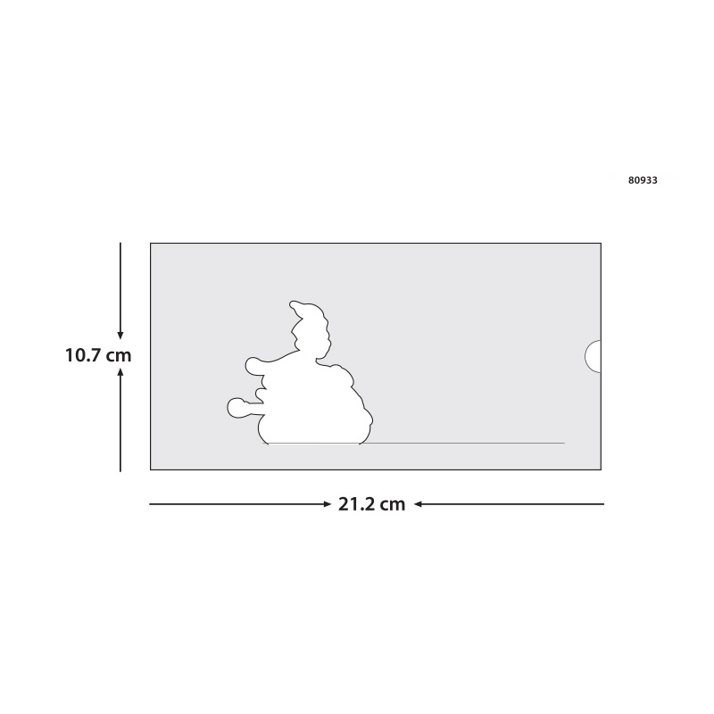 Sünnet 80933 davetiye ölçü şeması (21,2 x 10,7 cm)
