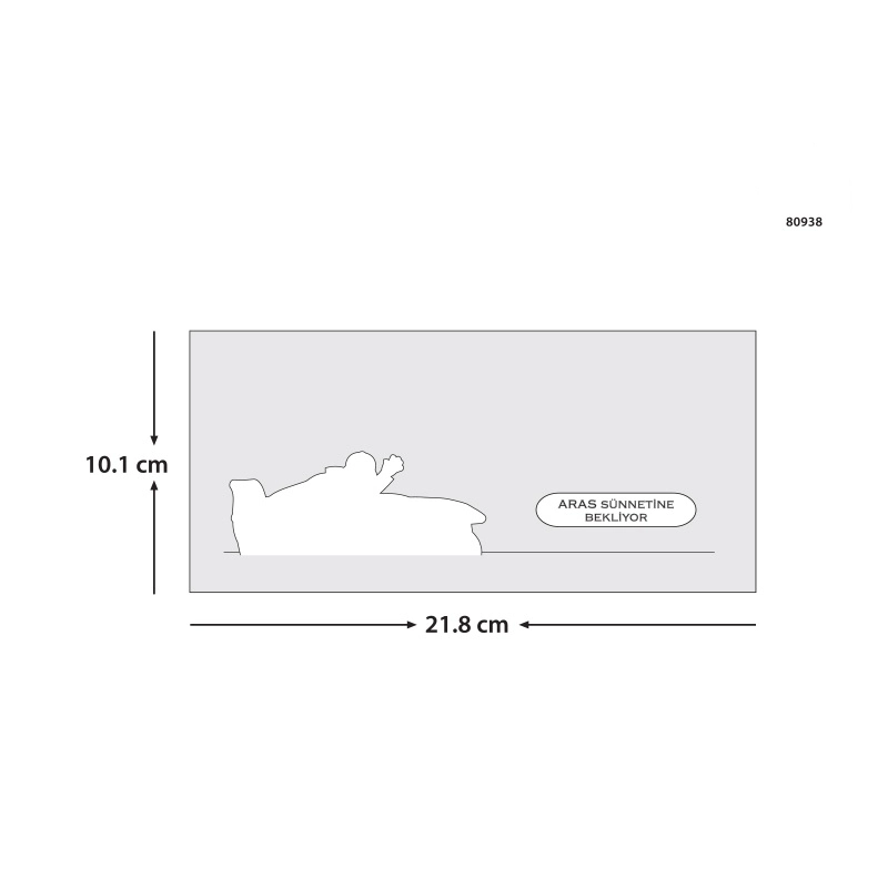 Sünnet 80938 davetiye ölçü şeması (21,8 x 10,1 cm)