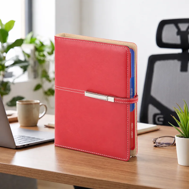 Organizer ORG42953, kırmızı renkli, kayışlı metal tokalı