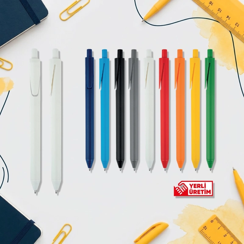 Plastik Kalem KA50710 plastik tükenmez kalem, 9 renk seçeneğiyle