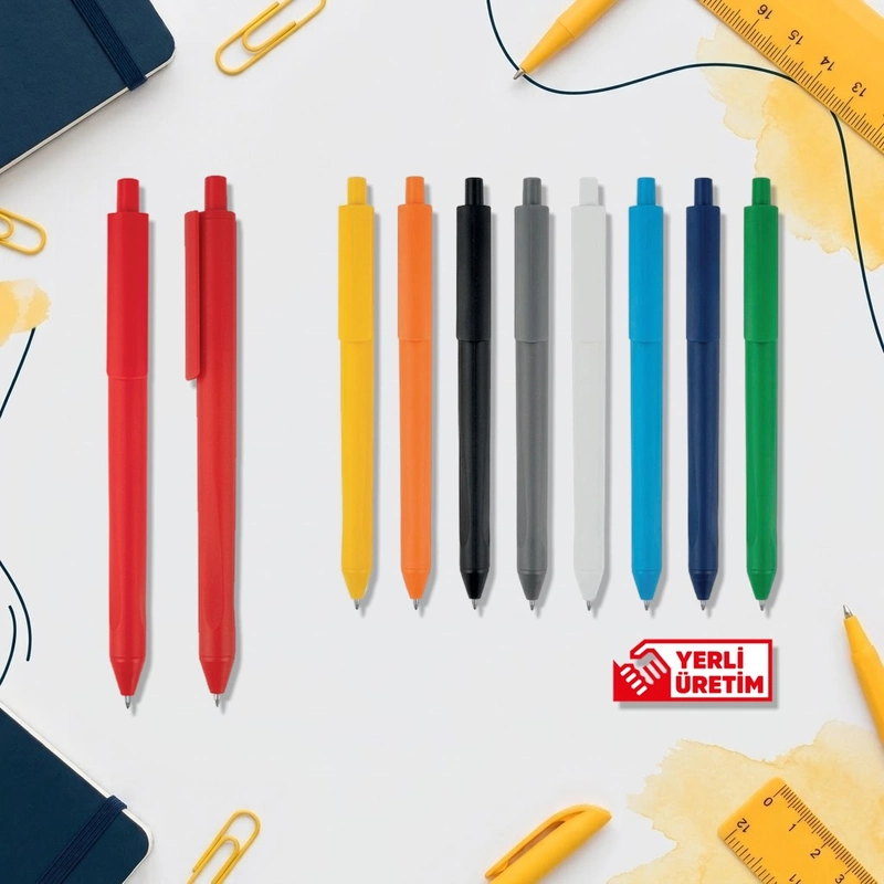 Plastik Kalem KA50720 plastik tükenmez kalem, 10 renk seçeneğiyle
