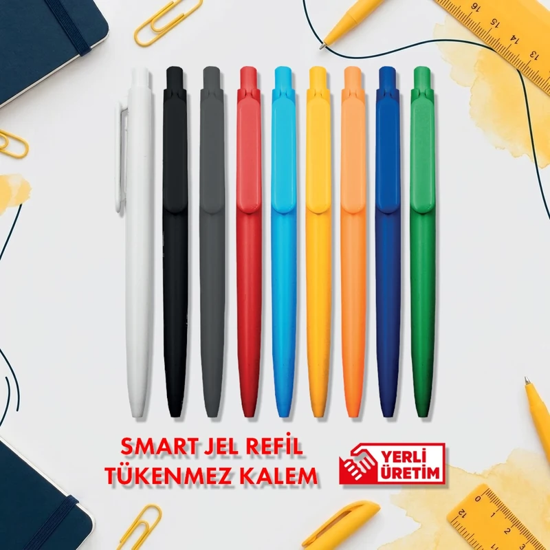 Plastik Kalem KA50730 plastik jel tükenmez kalem, 9 renk seçeneğiyle