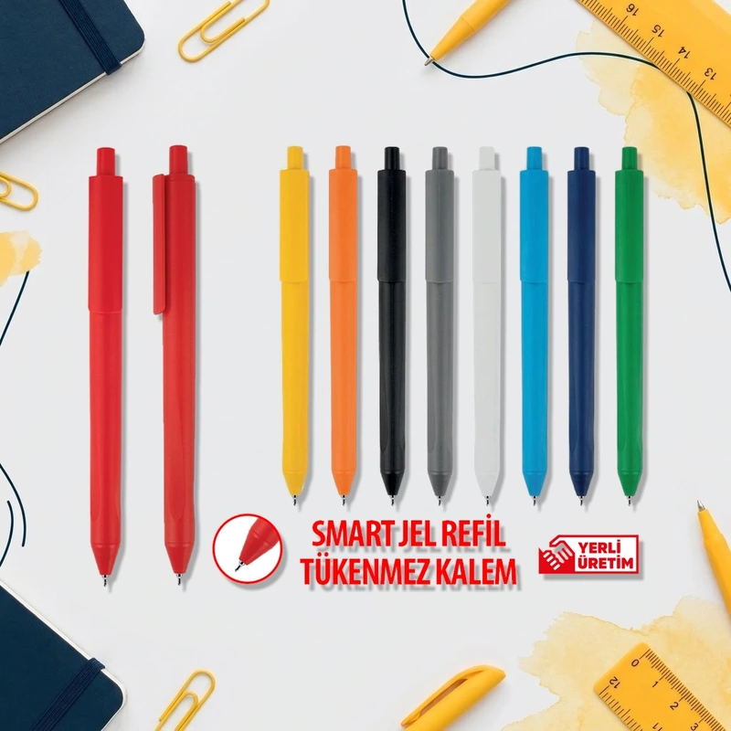 Plastik Kalem KA50820 smart jel refilli tükenmez kalem, 9 renk seçeneğiyle