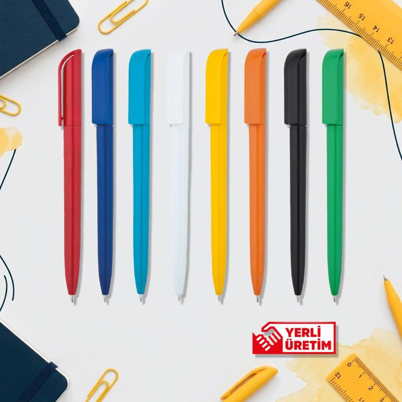 Plastik Kalem KA54450 plastik tükenmez kalem, 7 renk seçeneğiyle