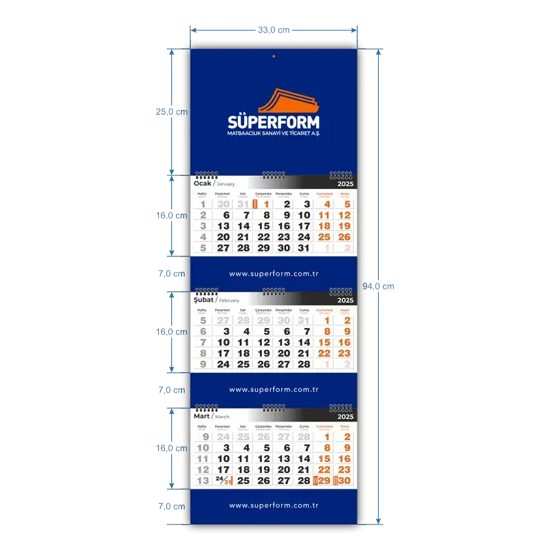 Süper Gemici Takvimi 4 Parça – 33 x 94 cm sakal: 80 gr. 1. hamur